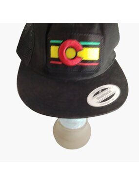 Colorado Rasta Flag Flat Bill Hat Cap Adult One size Classic Snapback Yupoong